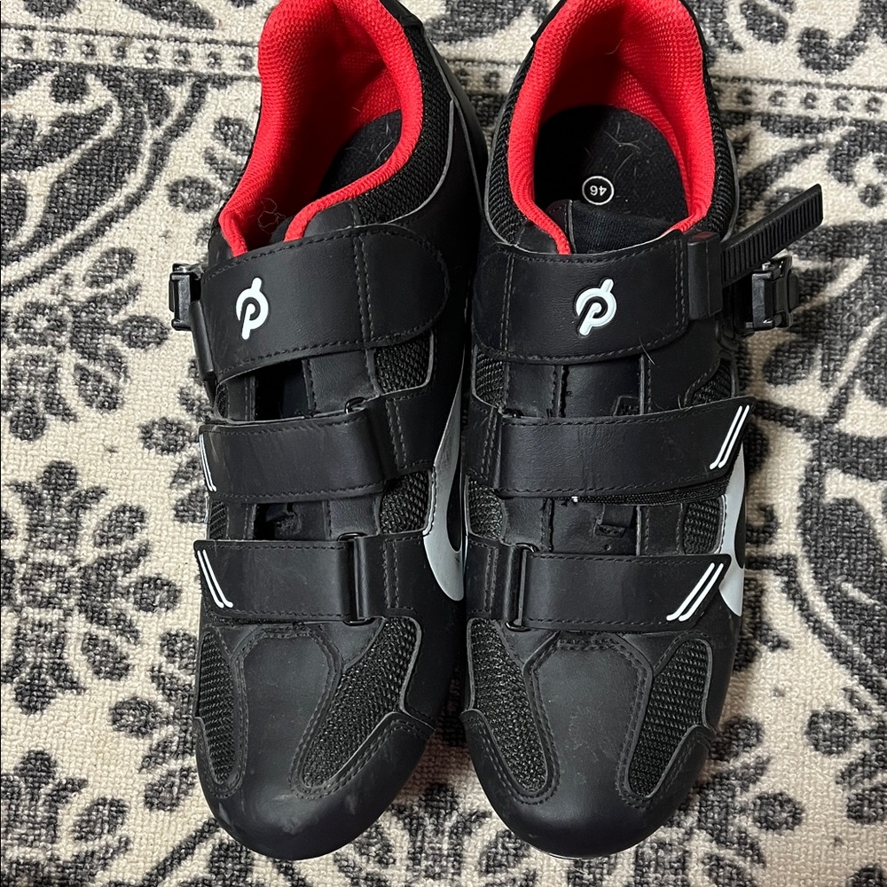 Peloton Black and Red Cycling Shoes